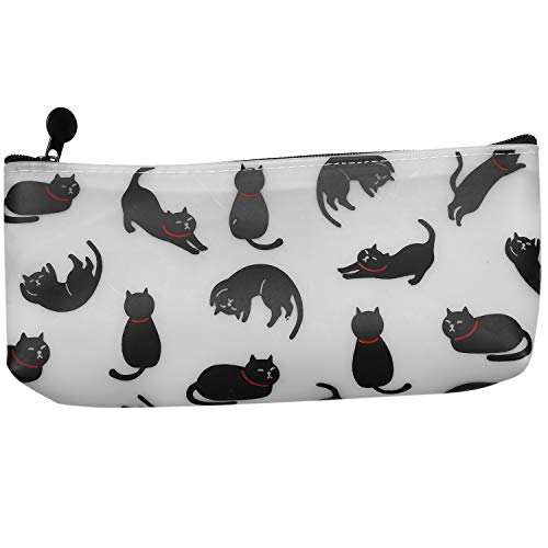 SUN-K 1 Stücke/Nette Gelee Katze Silikon FedermäPpchen Kawaii MäDchen Bleistift Durable GroßE KapazitäT Schulbedarf Schreibwaren Lagerung Weiß von SUN-K