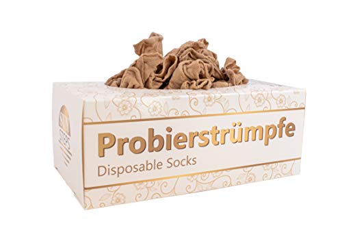 SUN STEPS Probierstrümpfe PROBIERSOCKEN Probiersöckchen Hautfarben Strümpfe Einwegsocken + Box (500) von SUN STEPS