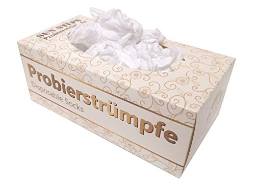 SUN STEPS Probierstrümpfe PROBIERSOCKEN Schwarz/Weiß Einwegsocken Socken (Weiß, 144) von Sun Steps