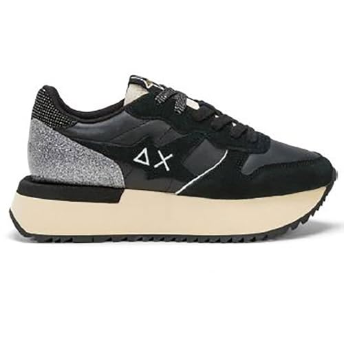 SUN68 Damen Z44219 Sneaker, Schwarz Silber, 38 EU von SUN68