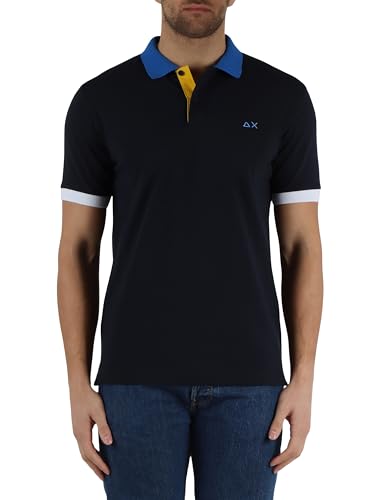 SUN68 Polo 3 Color Way, blau, XXL von SUN68