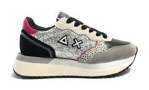 SUN68 Sneaker Big Ally Glitter Silber D26SU15 Z45212, Grau Schwarz Fuchsia Silber, 39 EU von SUN68