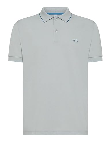 SUN68 Sun 68 Herren Poloshirt Small Streifen On Kragen Hellgrau, grau, Large von SUN68
