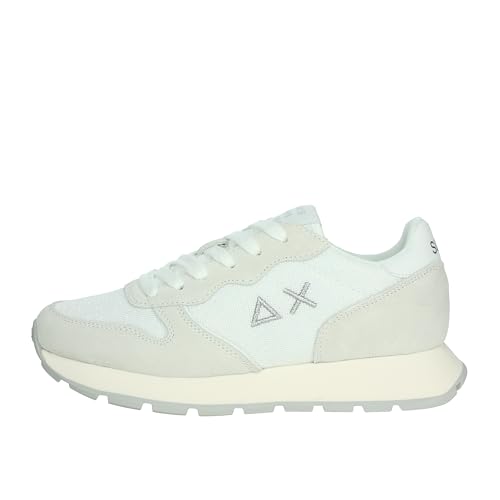 SUN68 Unisex Ally Glitter Textile Sneaker, Bianco, 38 EU von SUN68