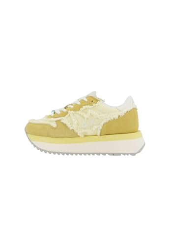 SUN68 Unisex Big STARGIRL Canvas Sneaker, Giallo Limone, 36 EU von SUN68