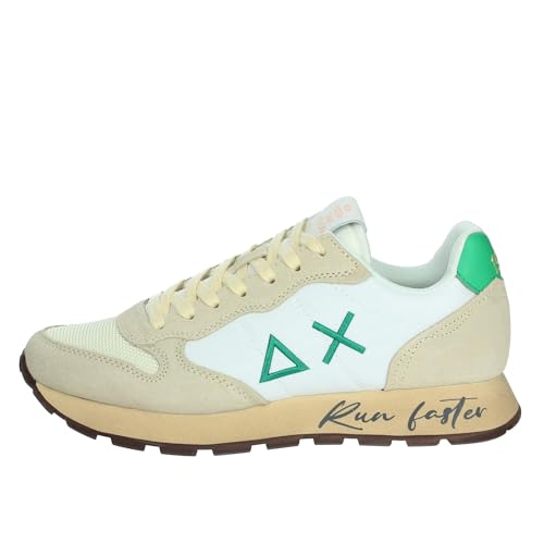 SUN68 Unisex Tom Vintage Sneaker, 88 Bianco Panna/Verde Prato, 46 EU von SUN68