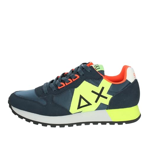 SUN68 Z34113 Jaki Fluo Weiß Sportschuhe für Herren aus Nubuk und Stoff, Navyblue, 43 EU von SUN68