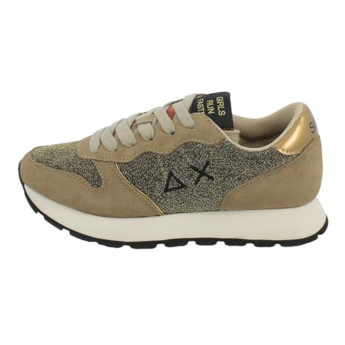 Sneaker running Sun68 Ally Glitter Mesh in suede/ tessuto beige scuro donna D24SU08 Z43204 37 von SUN68