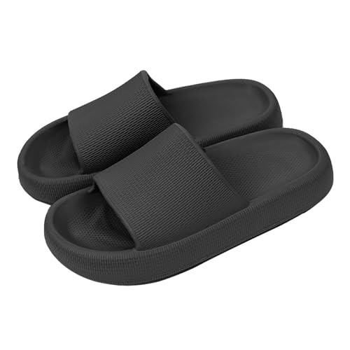 Badelatschen Damen Herren Original Badelatschen Damen Pillow Cloud Slippers Sommer Schlappen Rutschfest Badeschuhe (Schwarz, Erwachsene, Damen, 35, Numerisch (von/bis), EU Schuhgrößensystem, 36, M) von SUNAVY