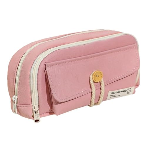 Federmäppchen für Schule Mäppchen Mädchen mit 3 Fächern Große Kapazität Federtasche Cute Pencil Case Aesthetic Stiftemäppchen für Schule Büro Mädchen Damen Student (Rosa) von SUNAVY