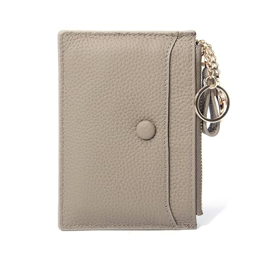 Kleiner Geldbeutel Damen PU Leder Kreditkartenetui RFID Schutz Geldbörse Damen Klein Kartenetui mit Münzfach, Kleines Portemonnaie Kartenhalter Slim Wallet (Grau) von SUNAVY