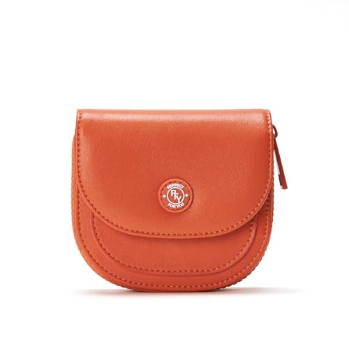 Kleines Geldbörse Damen, Münze Geldbeutel Münztüte Kreditkartenetui Mit Reißverschluss, Tragbare Portemonnaie Damen, Coin Purse Münzgeldbörse Für Münzen, Karten, Schlüssel (Orange) von SUNAVY