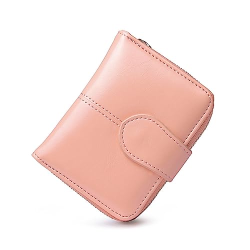 SUNAVY Geldbörse Damen Klein, PU Leder Portemonnaie Damen Klein mit Viele Fächer, Geldbeutel Klein Damen Große Kapazität mit Münzfach (Rosa) von SUNAVY