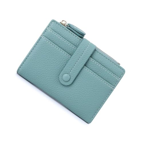 SUNAVY Geldbörse Damen Klein aus Weich PU Leder, RFID Blocker Portemonnaie mit Viele Fächer, Geldbeutel mit Reißverschluss Münzfach (Grün) von SUNAVY