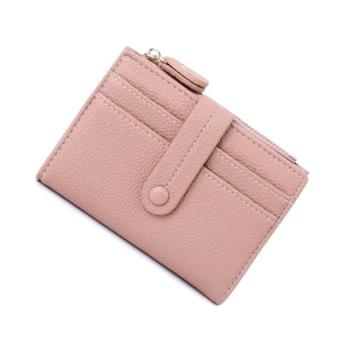 SUNAVY Geldbörse Damen Klein aus Weich PU Leder, RFID Blocker Portemonnaie mit Viele Fächer, Geldbeutel mit Reißverschluss Münzfach (Rosa) von SUNAVY