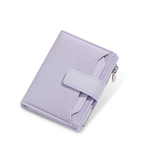 SUNAVY Kleine Geldbörse Damen Kleiner Geldbeutel Damen PU Leder Portemonnaie Damen mit Münzfach RFID Blocker Portmonee Damen Klein Viele Fächer Einfach Damen Brieftasche (Lila) von SUNAVY