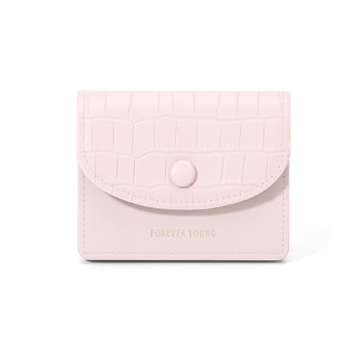 SUNAVY Kleines Portemonnaie Damen PU Leder Karten Geldbeutel Damen Klein Geldbörse Damen mit Münzfach Brieftasche für Frauen (Rosa) von SUNAVY