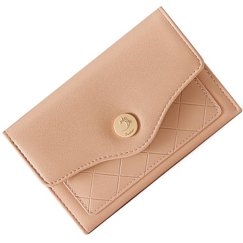 SUNAVY Kleines Portemonnaie Damen aus Weichem PU Leder Geldbörse Damen Klein mit Viele Fächer, Geldtasche Klein Elegante Geldbeutel Damen Klein mit Münzfach und 8 Kartenfächer (Rosa) von SUNAVY