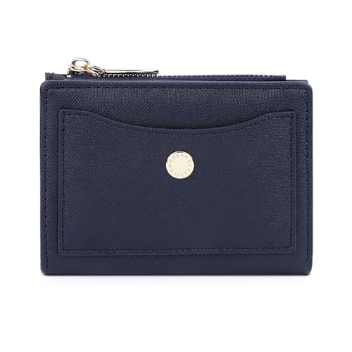 SUNAVY Portemonnaie Damen Klein, Kleiner Geldbeutel Damen mit Münzfach kleine geldbörse Damen mit 6 Kartenfächer, Elegante und Süße Portmonee Brieftasche für Teenager Mädchen (Blau) von SUNAVY