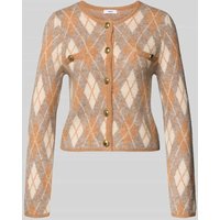SUNCOO PARIS Strickjacke mit Rundhalsausschnitt Modell 'GUILAIN' in Camel, Größe L von SUNCOO PARIS