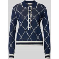 SUNCOO PARIS Strickpullover aus Viskose-Mix mit Polokragen in Marine, Größe M von SUNCOO PARIS