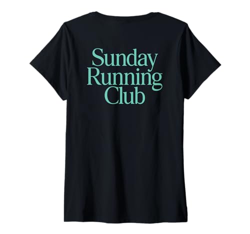 Damen SUNDAY RUNNING CLUB X Jogger Jogging Runner Fitness Gym BACK T-Shirt mit V-Ausschnitt von SUNDAY RUNNING CLUB X Jogger Jogging Fun Spruch