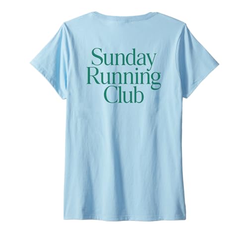 Damen SUNDAY RUNNING CLUB X Jogger Jogging Runner Fitness Gym BACK T-Shirt mit V-Ausschnitt von SUNDAY RUNNING CLUB X Jogger Jogging Fun Spruch
