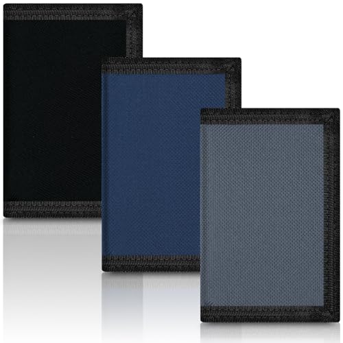 sundee RFID-blockierende Brieftasche, 3 Packungen Kinder-Geldbörse, Mini-Geldbörse, dreifach gefaltet, Cartoon-Brieftasche, Vordertasche mit Reißverschluss für Kinder, Segeltuch, von SUNDEE