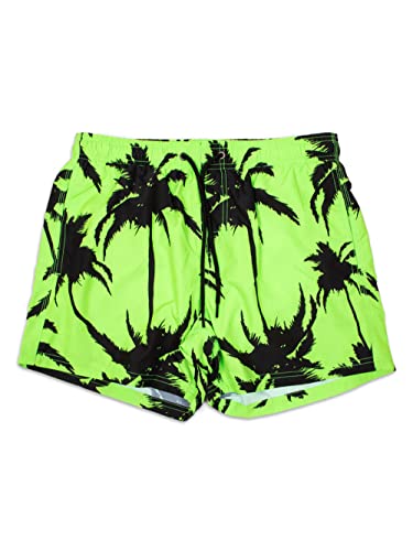 SUNDEK Herren-Badeanzug M633BDRT4MZ Multipalm Fluo Grün Kurz Kordelzug Over Polyester PE23, grün neon, X-Large von SUNDEK