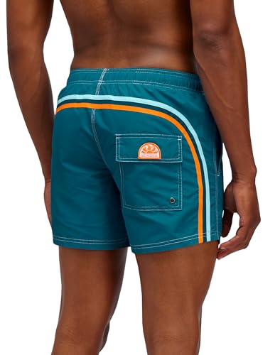 SUNDEK Herren Boardshorts mit elastischer Taille, 35,6 cm, Länge 12,7 cm Schrittlänge, 01203 - Teal 03, X-Large von SUNDEK