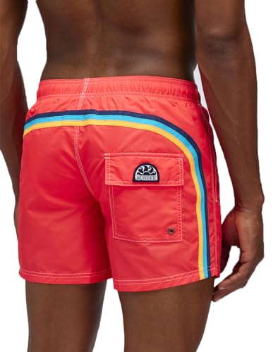 SUNDEK Herren Boardshorts mit elastischer Taille, 35,6 cm, Länge 12,7 cm Schrittlänge, 07902 - Turbo 02, Large von SUNDEK