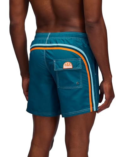 SUNDEK Herren Boardshorts mit elastischer Taille, 40,6 cm, Länge 19,1 cm Schrittlänge, 01203 - Teal 03, XX-Large SUNDEK Herren Boardshorts mit elastischer Taille, 40,6 cm, Länge 19,1 cm Schrittlänge, 01203 - Teal 03, XX-Large von SUNDEK