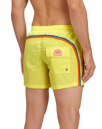 SUNDEK Herren-Kostüm M505Bdta100 Elastic 16 Zoll Farbe Marine 01 Türkis, 64301 - Säuregelb, L von SUNDEK