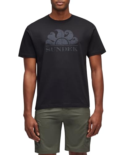 SUNDEK T-Shirt mit Rundhalsausschnitt, 00400 - Schwarz, L von SUNDEK