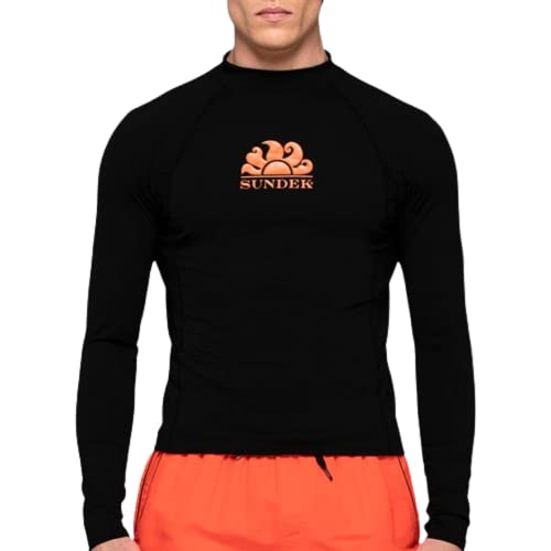 Sundek UPF 50 Crew Neck Rash Guard M/L M286RSPY100 Black von SUNDEK