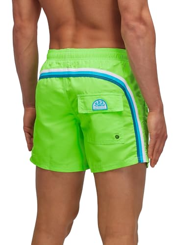 Sundek uomo costume M504BDTA100 Elastic Waist 14'' Swim Trunks 24813 col.fluo green 13 L/Verde fluo von SUNDEK