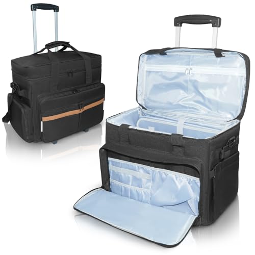 SUNDOY Tragetasche für Lehrer mit abnehmbarem Trolley, geräumige und langlebige Lehrertasche mit erweiterbarem Aktenfach, passend für Laptops bis zu 43,9 cm (17,3 Zoll) Laptops, Bücher und Zubehör von SUNDOY
