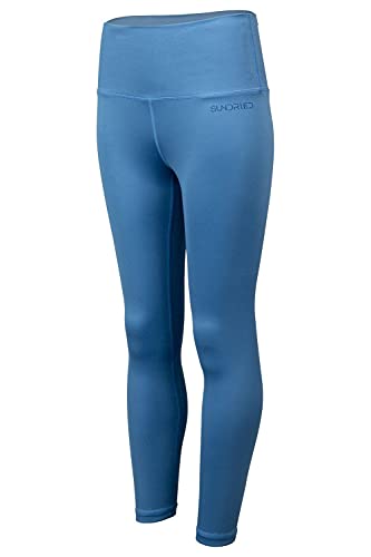 SUNDRIED Damen 7/8 Premium Fitness Leggings Training Laufen Gym Tights (Blau, L) von SUNDRIED