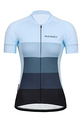 SUNDRIED Damen -Eisblau -Zyklus -Trikot Kurzärmel -Straßenrad -Top Ladies Mountain Bike -Hemd (EIS M) von SUNDRIED