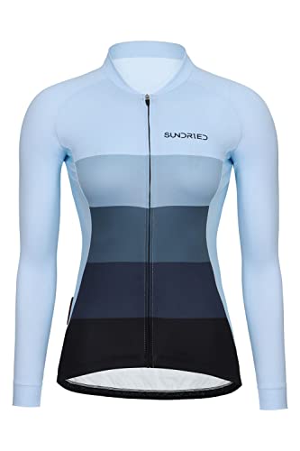 SUNDRIED Damen -Eisblau -Zyklus -Trikot mit langem Ärmel Fahrradkreislauf -Ladies Mountain Bike -Hemd (EIS XXL) von SUNDRIED