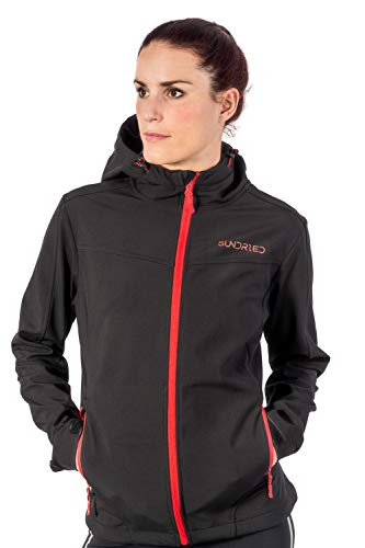 SUNDRIED Damen Softshell Jacke Technische beiläufige Winddichtes Wintermantel - Kapuzen Warm Stilvoll - Beste für den Winter (Schwarz, Medium) von SUNDRIED