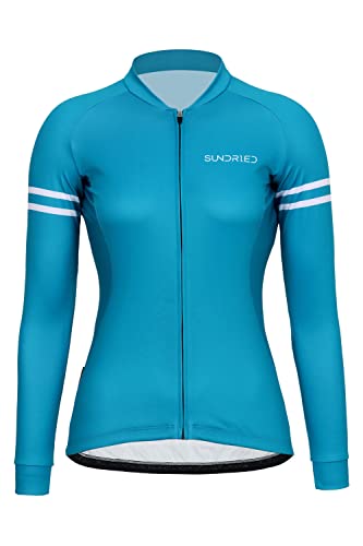 SUNDRIED Frauen mit langem Ärmeln Rady Jersey Damen Turquoise Road Bike Cycling -Hemd MTB Top (türkis XXL) von SUNDRIED