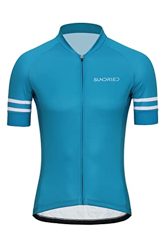 SUNDRIED Herren Kurzärmel -Zyklus -Trikot -Turquoise -Rennrad Radfahren Hemd MTB Top für Männer (Türkis M) von SUNDRIED