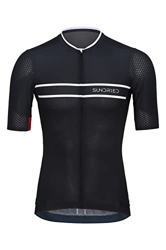 SUNDRIED Herren Kurzärmeled Pro Cycle Jersey Roadbike Radfahren Top MTB -Hemd für Männer (schwarzer XS) von SUNDRIED