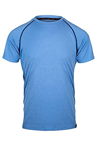 SUNDRIED Herren Premium Gym T-Shirt Sport Hemd Athletische Kleidung Trainingskleidung Training Laufende Fitness (Blau, S) von SUNDRIED