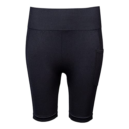 SUNDRIED Nahtlose Radhose für Damen Hoch taillierte Radhose mit Taschen zum Laufen, Radfahren, Fitnessstudio und Spinning (Schwarz, L) von SUNDRIED