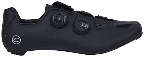 SUNDRIED Pro Road Cycle Shoes Unisex Herren- und Damen-Fahrradschuhe für den Rennradsport (44, Schwarz) von SUNDRIED