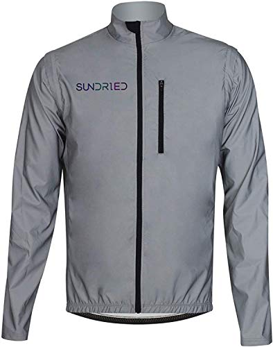 SUNDRIED Ultra-Reflective 360-Grad-Radjacke Zyklus Mantel Hybrid Gilet abnehmbare Ärmel (Silber, XL) von SUNDRIED