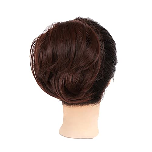 Haarteile Haarknoten Chaotisch Dutt Haarteil Gefälschte Dutt Haargummis Synthetische Kurze Gerade Donut Chignon Pferdeschwanz Verlängerung Gummiband Haarknoten Haargummi for Frauen Mädchen Brötchen Ha von SUNESA