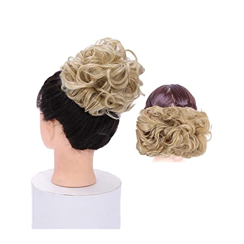 Haarteile Haarknoten Chignon-Haarteil Curly Dutt Haarverlängerungen Scrunchie Hochsteckfrisur Haarteile Synthetische Kämme in unordentlichem Dutt Haarteil for Frauen Brötchen Haare (Color : X-107) von SUNESA